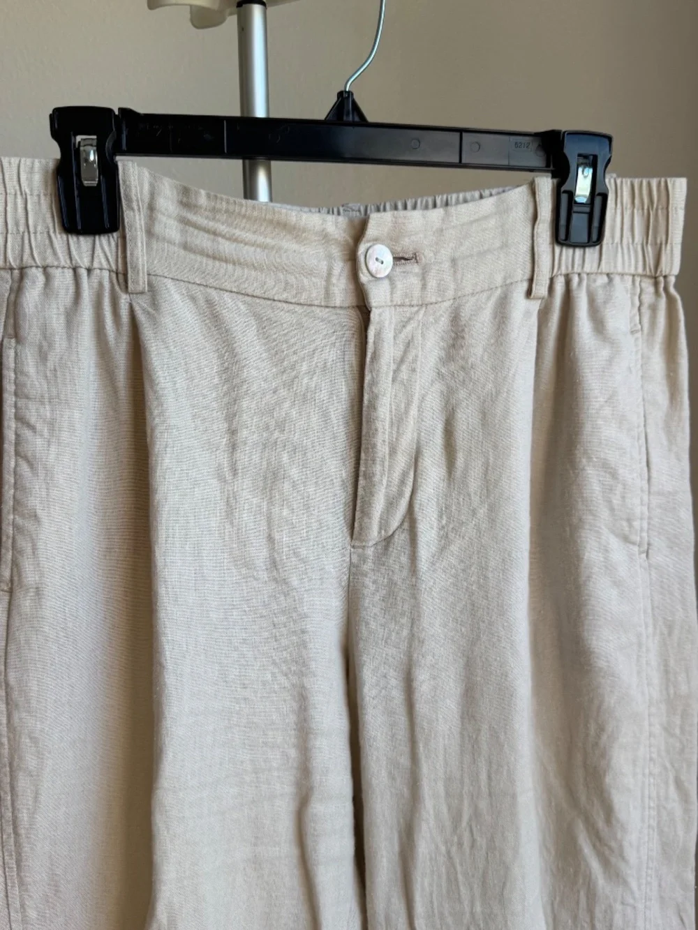 ZARA LINEN BLEND JOGGING PANTS SAND SIZE S